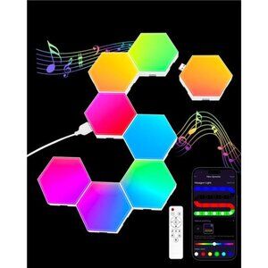 New Hexagon LED Light Panels 8 Pack – RGB Wall Decor Lights with Music Sync